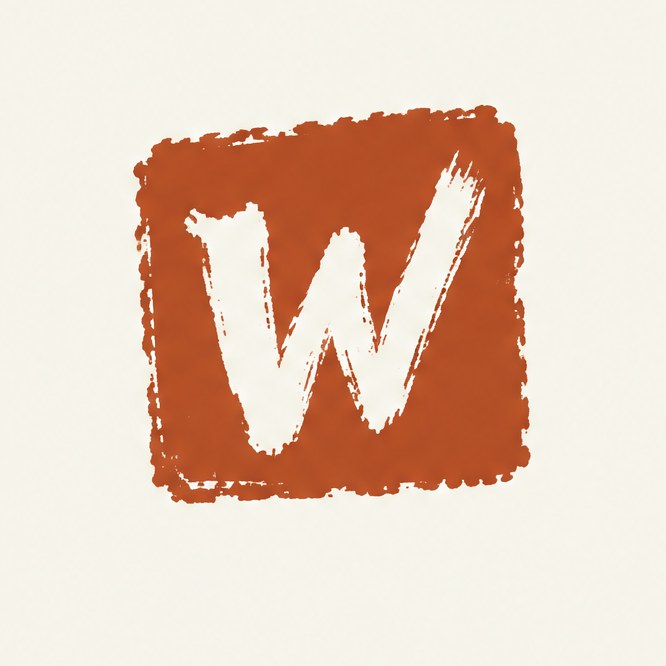 雾岭. 一枚压出来的印，里面是白字 W。